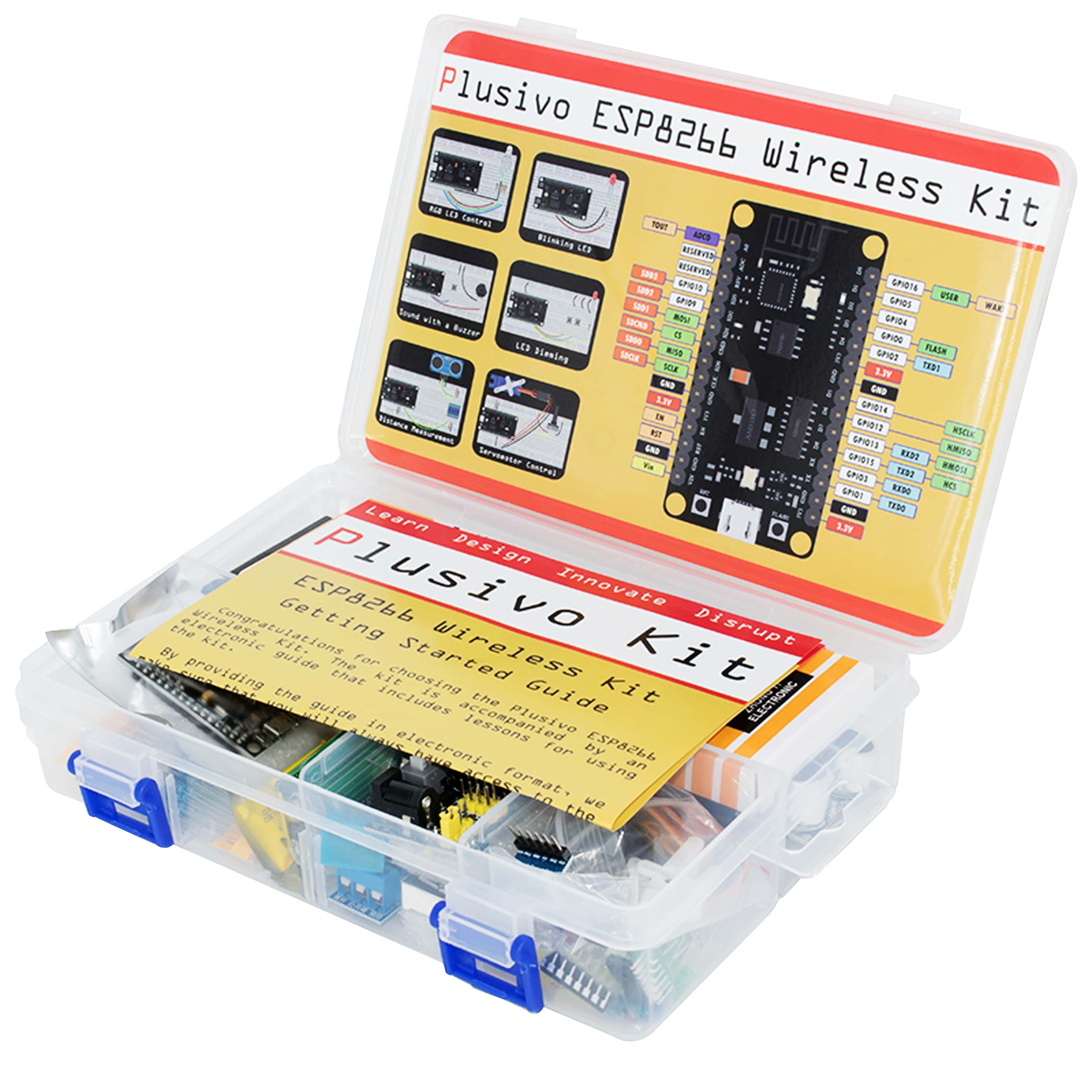 Plusivo Wireless Super Starter Kit with ESP8266 (programmable with Arduino  IDE)